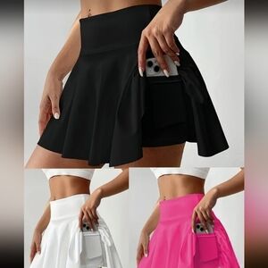 Flared Sports Skort With Pocket Moisture Wicking Size Large Various Colors